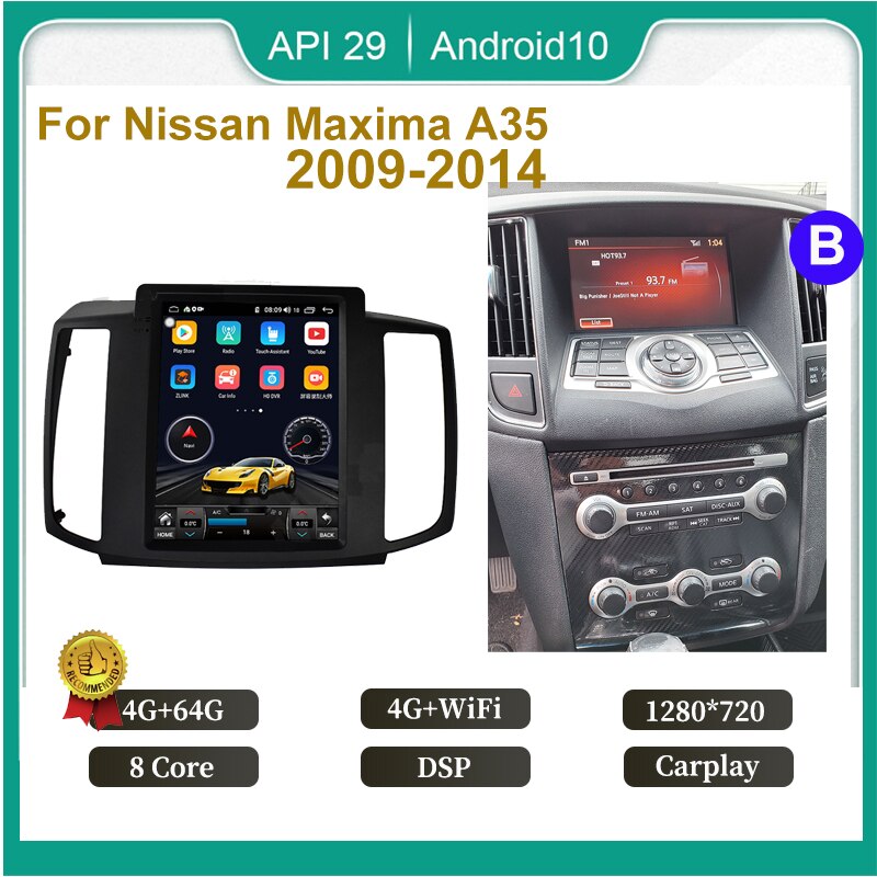Vertikaler Bildschirm Android 12 Autoradio Multimedia-Player für Nissan Maxima A35 2009-2014 Stereo Autoradio Auto Audio Carplay