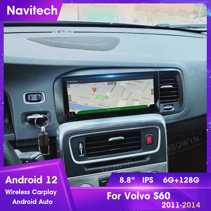 Android 13 Auto-Multimedia für Volvo S60 V60 2011–2014–2017 LHD-Autoradio 64 GB Videoplayer intelligenter Apple Carplay Headuniu Volvo S60 Volvo S60 T5 Volvo S60 T8 