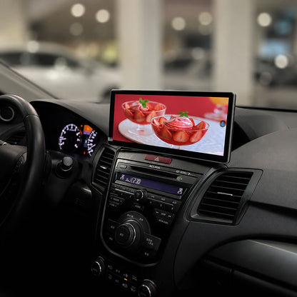 12.3 inch Android display touch screen installed in Acura RDX 2013-2018 center console playing high definition video