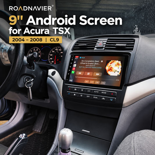 9-inch Android screen installed in Acura TSX 2004-2008 CL9