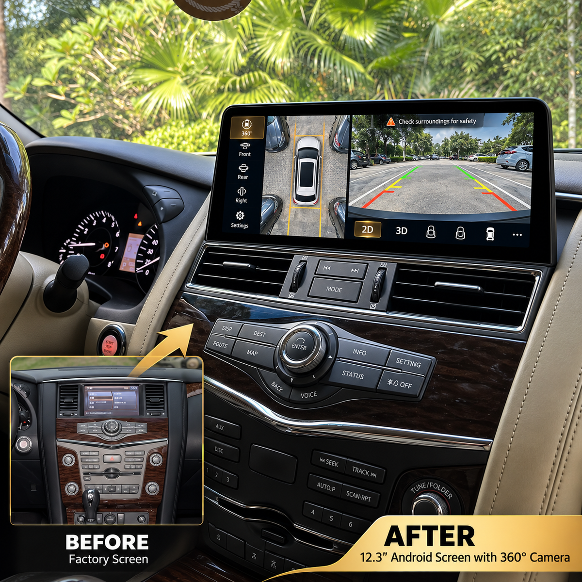 Nissan Armada 2017–2020 12.3" Android Screen Upgrade