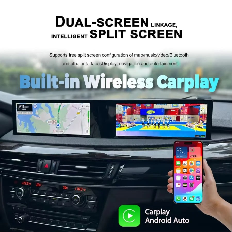 21" Curved Dual Screen for BMW 7 Series F01 F02 F04 2011-2017 CIC NBT Android 13 Radio CarPlay GPS Navi Multimedia Stereo Player