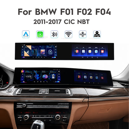 21" Curved Dual Screen for BMW 7 Series F01 F02 F04 2011-2017 CIC NBT Android 13 Radio CarPlay GPS Navi Multimedia Stereo Player