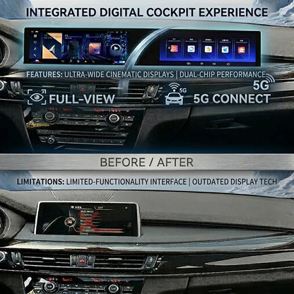 21" Curved Dual Screen for BMW 7 Series F01 F02 F04 2011-2017 CIC NBT Android 13 Radio CarPlay GPS Navi Multimedia Stereo Player