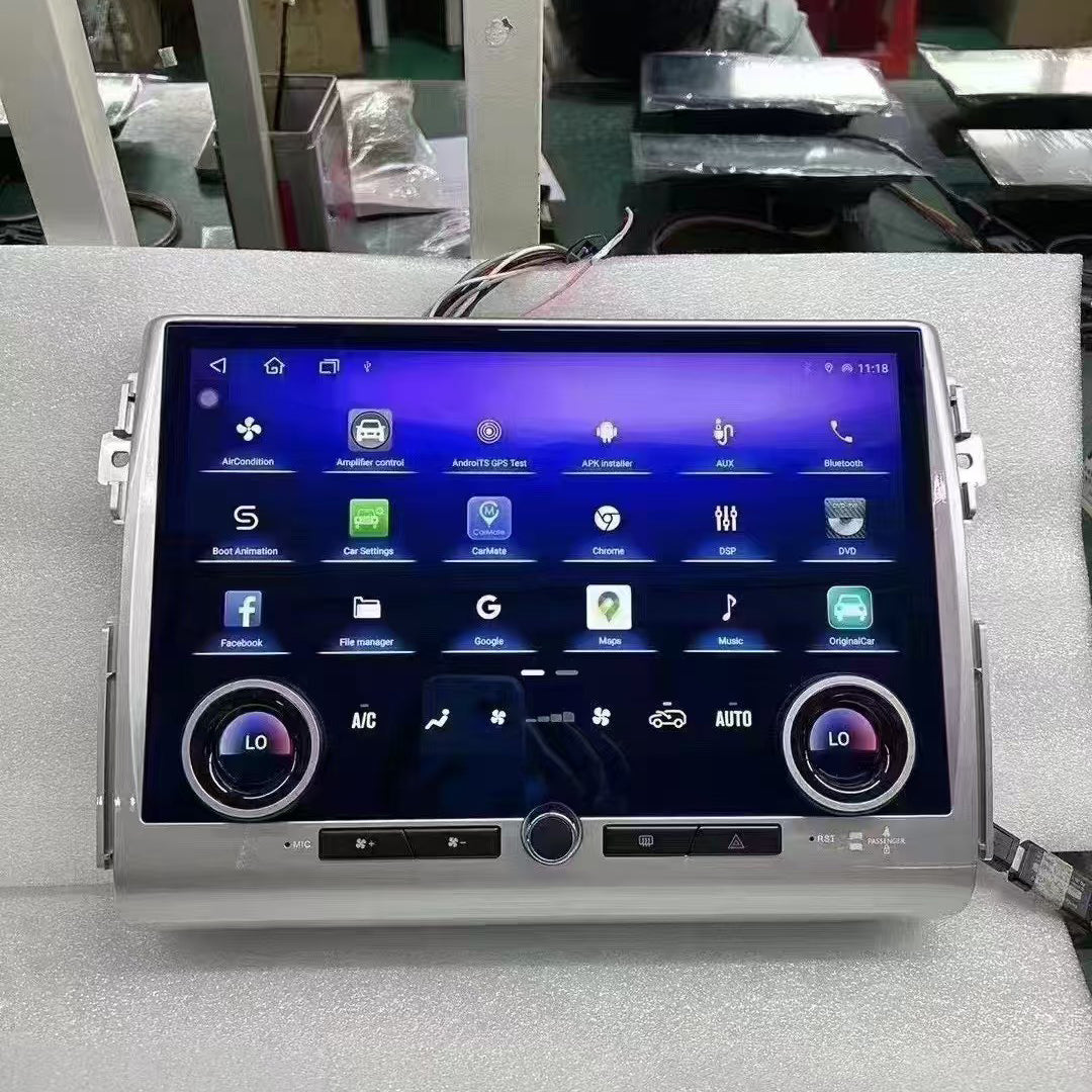 Front view of the 13.3 inch aftermarket radio replacement designed specifically for Toyota FJ Cruiser dashboard