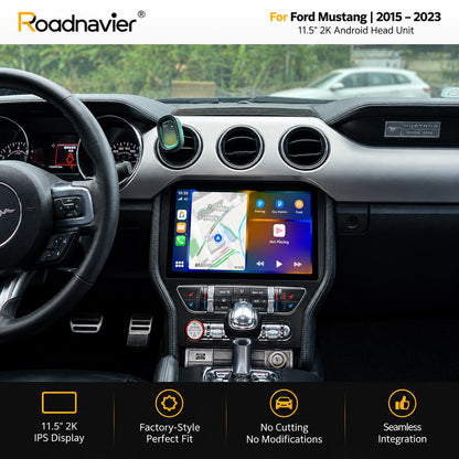 11.5-inch 2K Android touchscreen installed in Ford Mustang 2015-2023