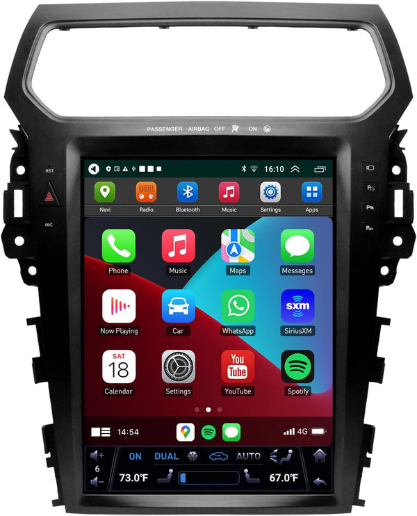 Ford Explorer 2011–2019 Android 13 12.1” Tesla-Style Screen | Wireless CarPlay + GPS Navigation