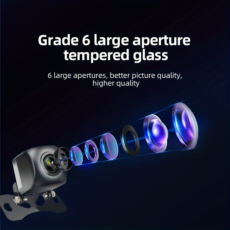 Multi layer grade 6 large aperture tempered glass lens structure for night vision backup camera