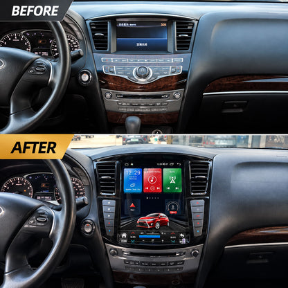 Infiniti JX35 QX60 before and after 12.1 inch Android head unit upgrade