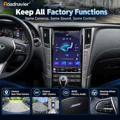 Infiniti Q50 Q60 Android screen upgrade retaining factory camera BOSE audio and steering wheel controls