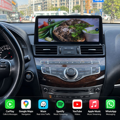 Infiniti QX60 JX35 screen with wireless CarPlay Google Maps Waze Spotify and YouTube