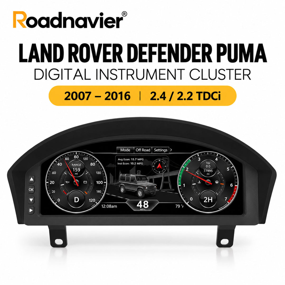 Land Rover Defender Puma 2007-2016 digital instrument cluster upgrade