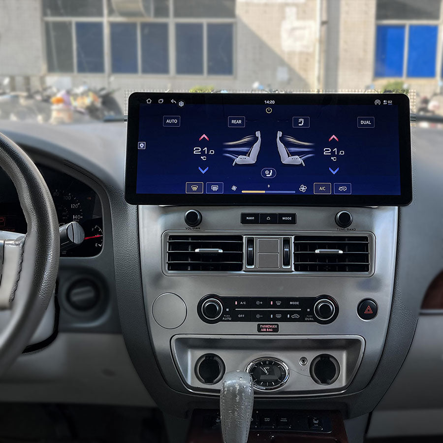 Digital climate control and air conditioning interface on Infiniti QX56 17 inch display