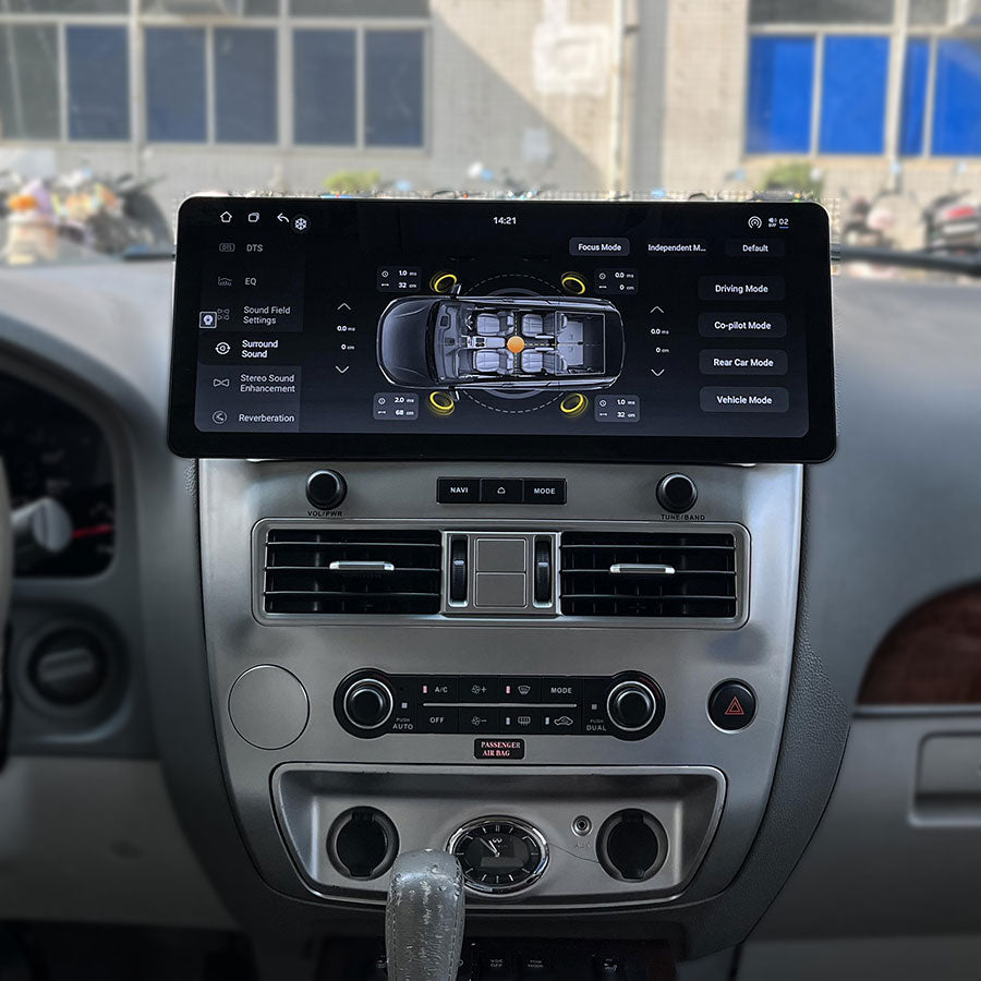 Built-in DSP equalizer and 3D sound field time alignment interface on 17 inch display for Infiniti QX56 Nissan Armada