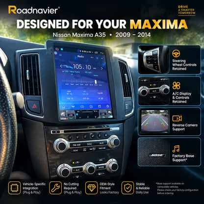 Nissan Maxima A35 2009-2014 Android screen retaining factory controls with Bose support