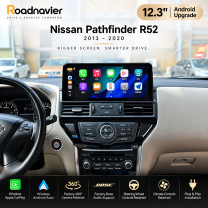 Nissan Pathfinder R52 12.3 inch screen with wireless Apple CarPlay