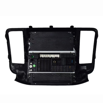 Rear metal heat sink and custom dash frame structure for Nissan Teana J32 Tesla style head unit