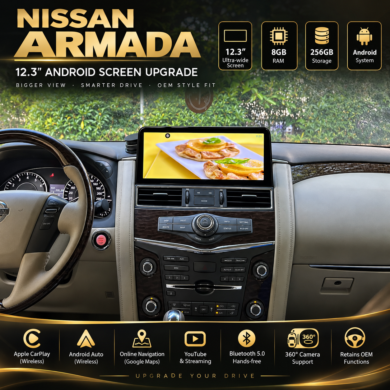 Nissan Armada 2017–2020 12.3" Android Screen Upgrade