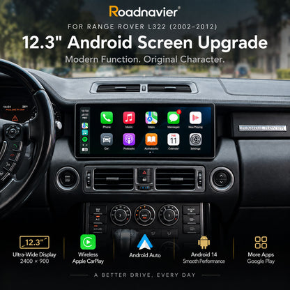 12.3 inch Android screen upgrade for Range Rover L322 2002-2012