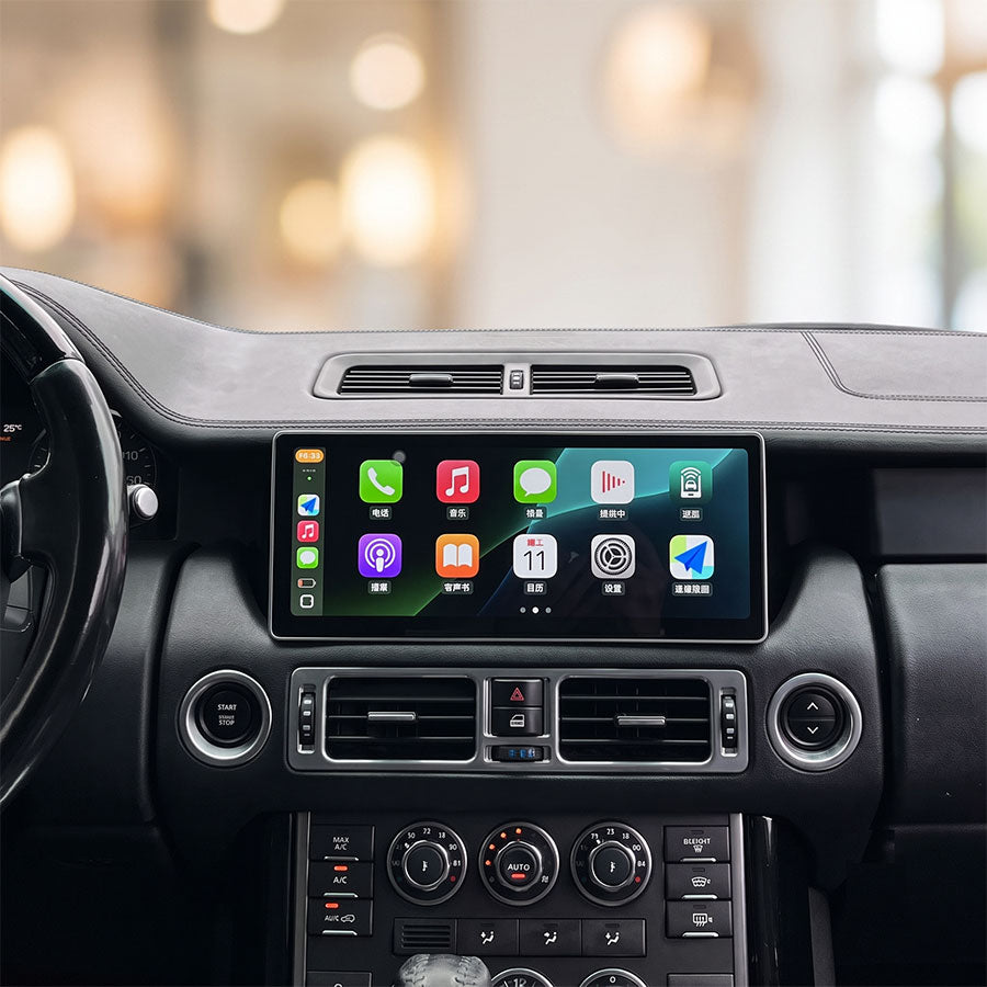 Wireless Apple CarPlay user interface on Roadnavier 12.3-inch head unit for Range Rover L322