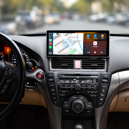 Acura TL 2009-2014 dashboard upgraded with Roadnavier 12.3-inch Android 14 head unit running Apple CarPlay