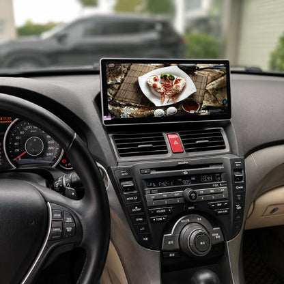 Roadnavier 12.3-inch Android touchscreen display upgrade installed in Acura TL 2009-2014 dashboard side view