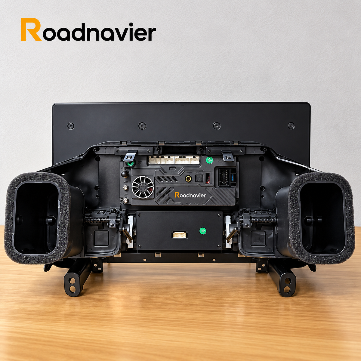 Backside of Roadnavier 17.1-inch Android head unit for Toyota Land Cruiser LC200